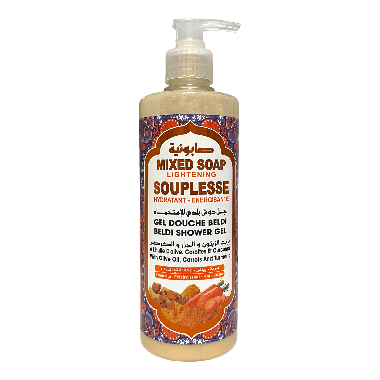 Gel douche BELDI SOUPLESSE à l'Huile d'Olive Carotte & Curcuma Oriental Cosmetics