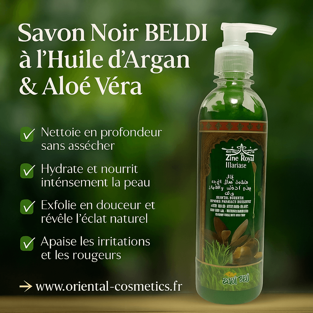Savon Noir en Bouteille BELDI à l'Huile d'Argan & Aloé Véra