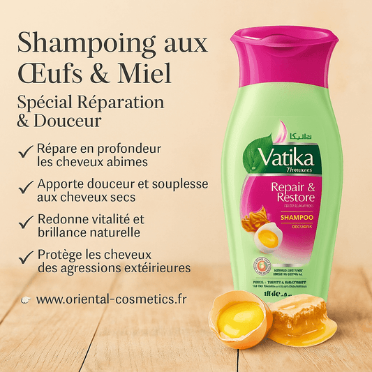 Shampoing aux Œufs & Miel VATIKA – Spécial Réparation & Douceur 200mL