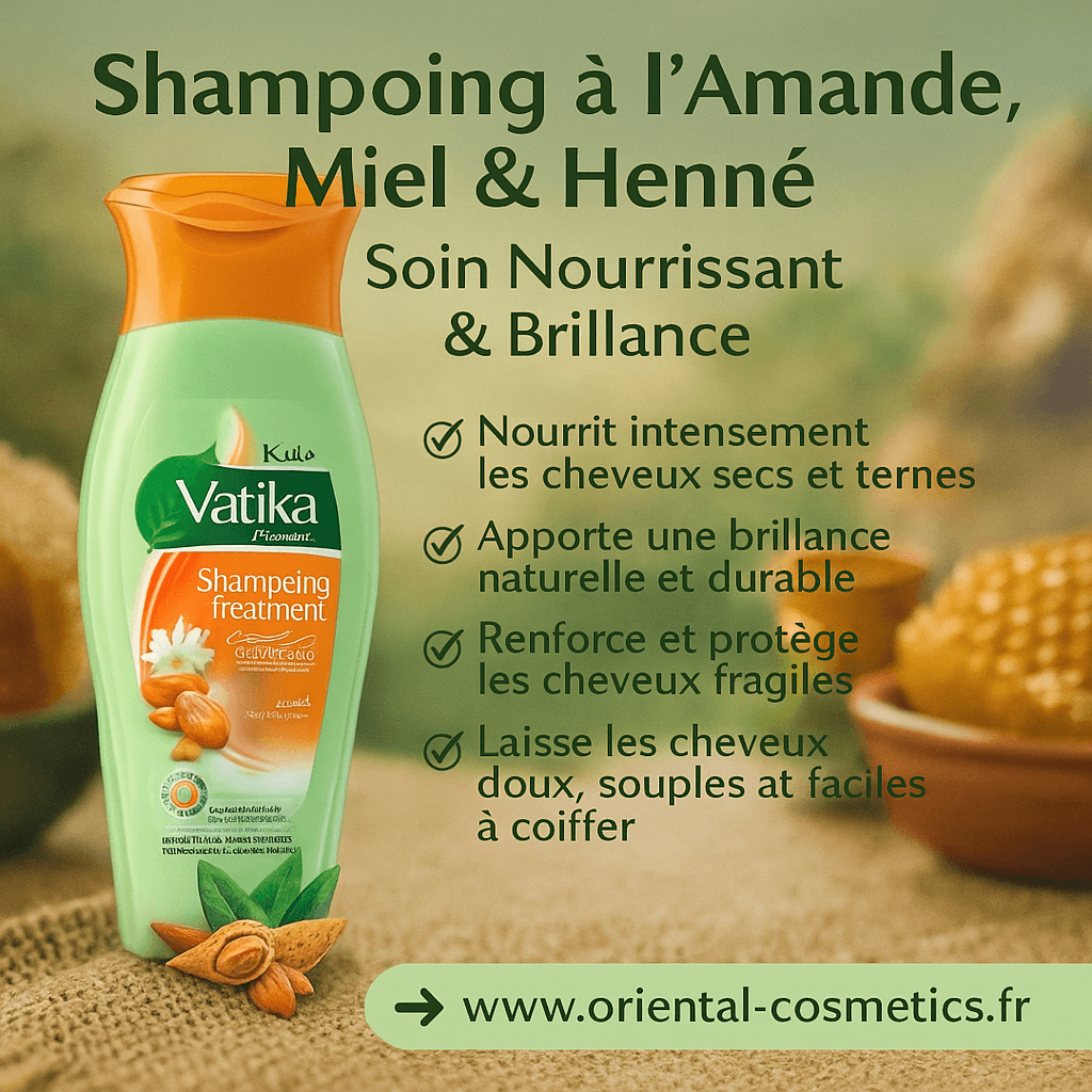 Shampoing à l'Amande, Miel & Henné VATIKA – Soin Nourrissant & Brillance 200mL