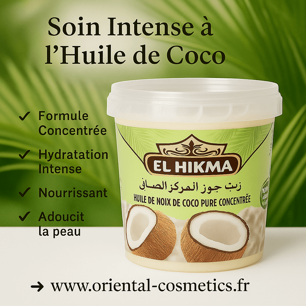 Huile de noix de Coco Pure Concentré EL HIKMA – Hydratation & Nutrition 150mL