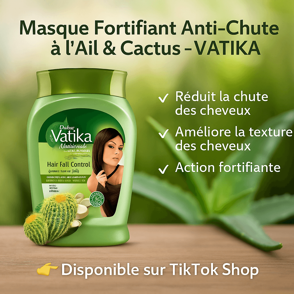 Masque Fortifiant Anti-Chute à l’Ail & Cactus – VATIKA – 500g