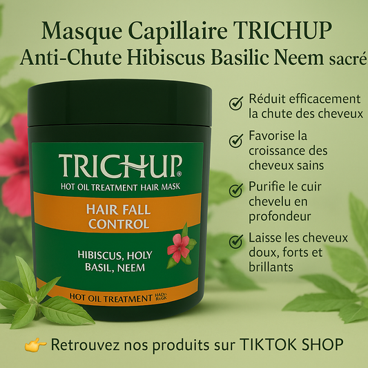 Masque Capillaire TRICHUP Anti-Chute Hibiscus Basilic Neem sacré 500mL