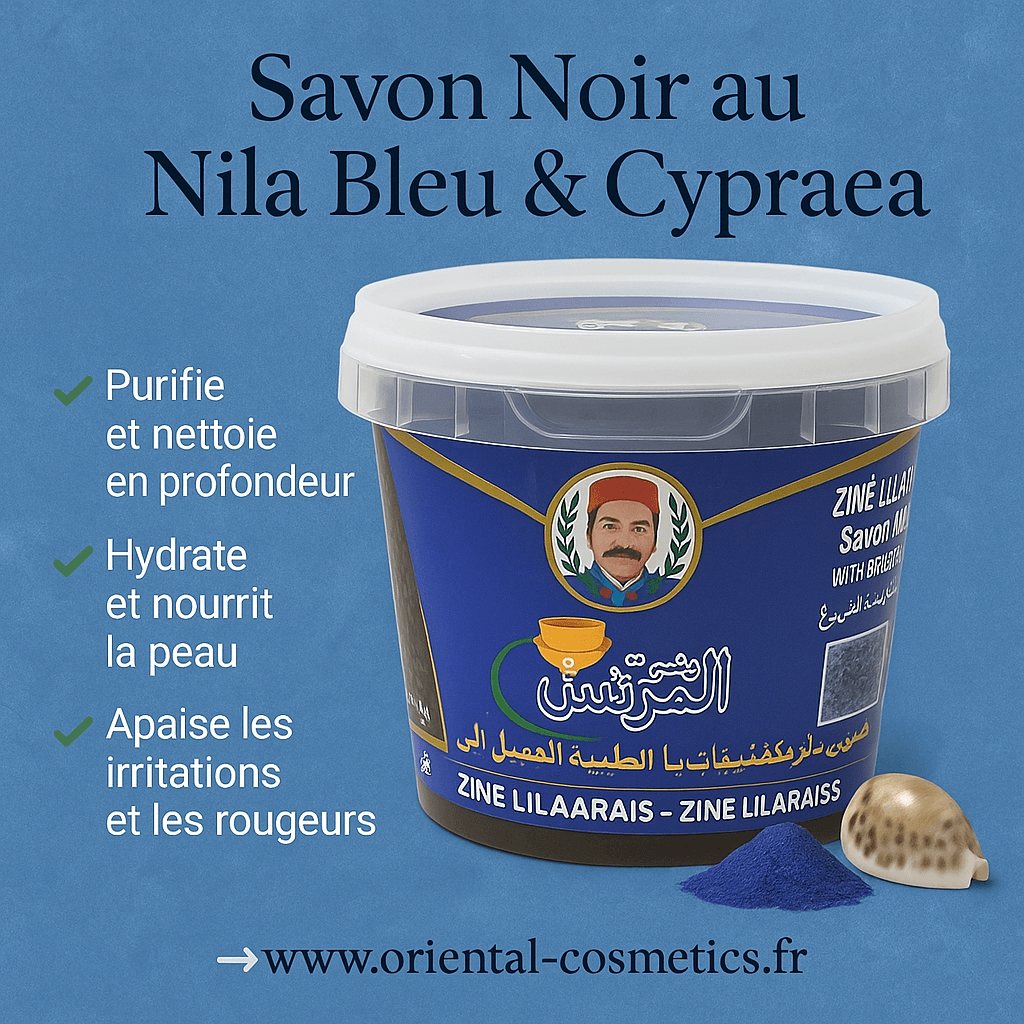 Savon Noir ZEIN LILARAIS au Nila Bleu & Cypraea 300g