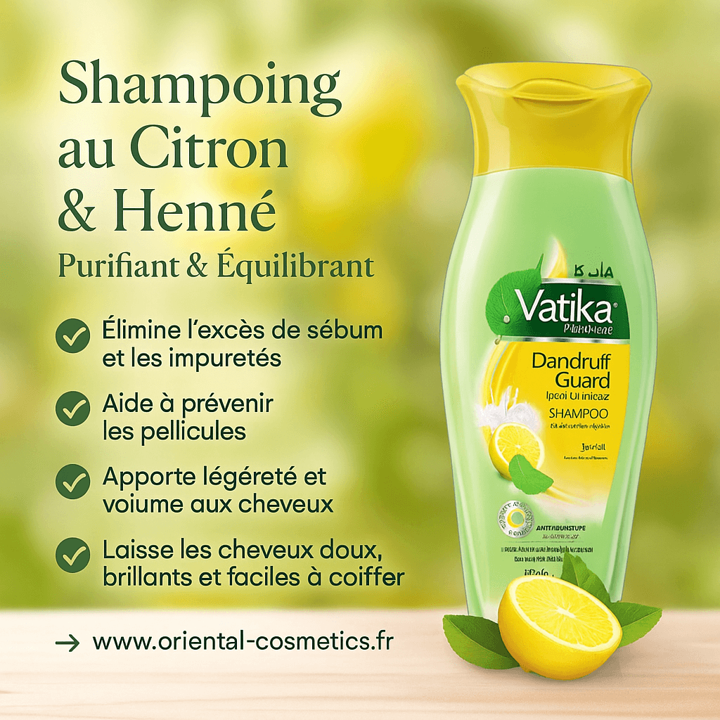Shampoing au Citron & Henné VATIKA – Purifiant & Équilibrant 200mL