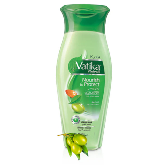 Shampoing à l’Huile d’Olive & Amandes VATIKA – Nutrition & Douceur 200mL