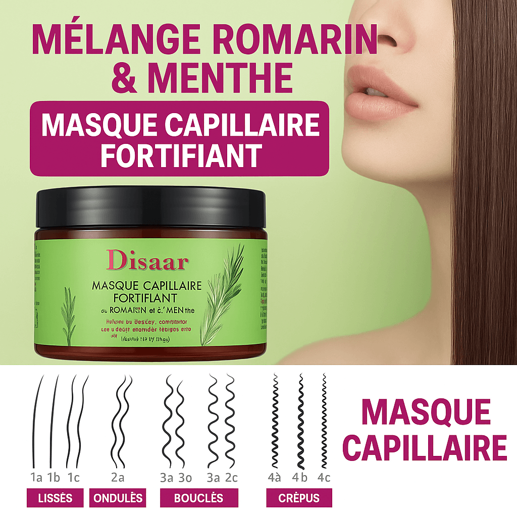 Masque Capillaire Fortifiant au Romarin & Menthe Disaar 340g
