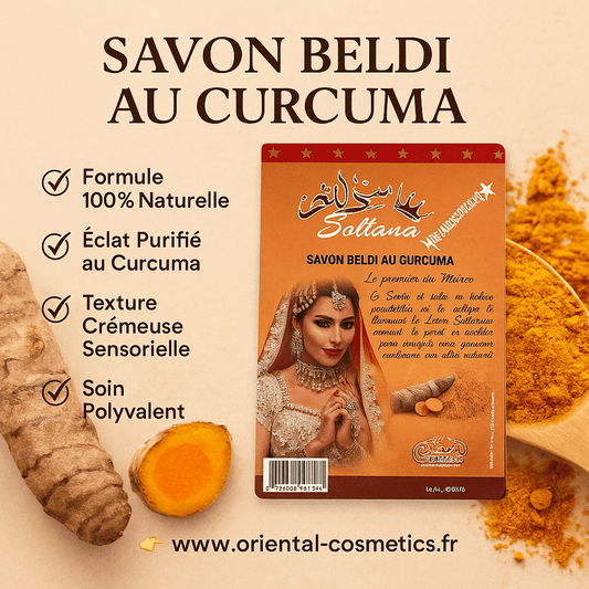 Savon Noir en Sachet BELDI au Curcuma 300g