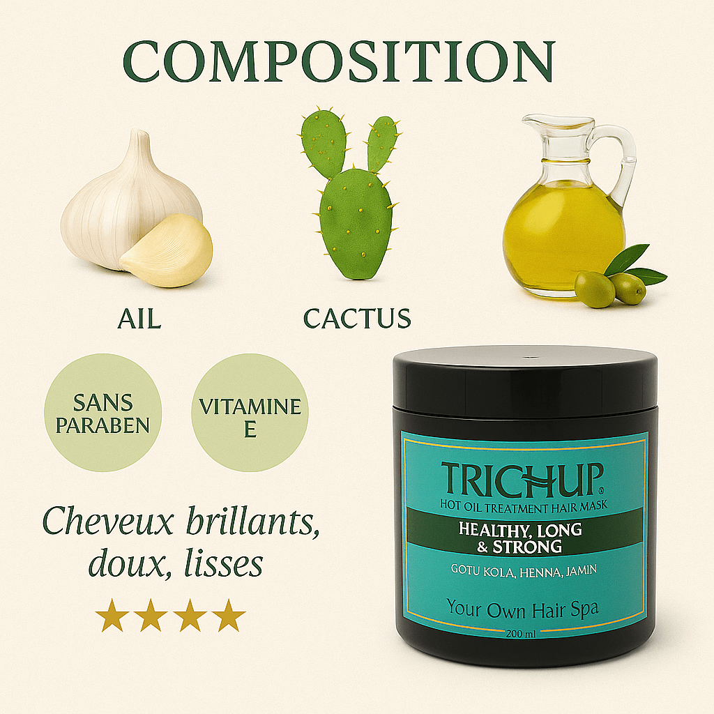 Masque Capillaire TRICHUP Repousse des Cheveux Henné & Jasmin 500mL