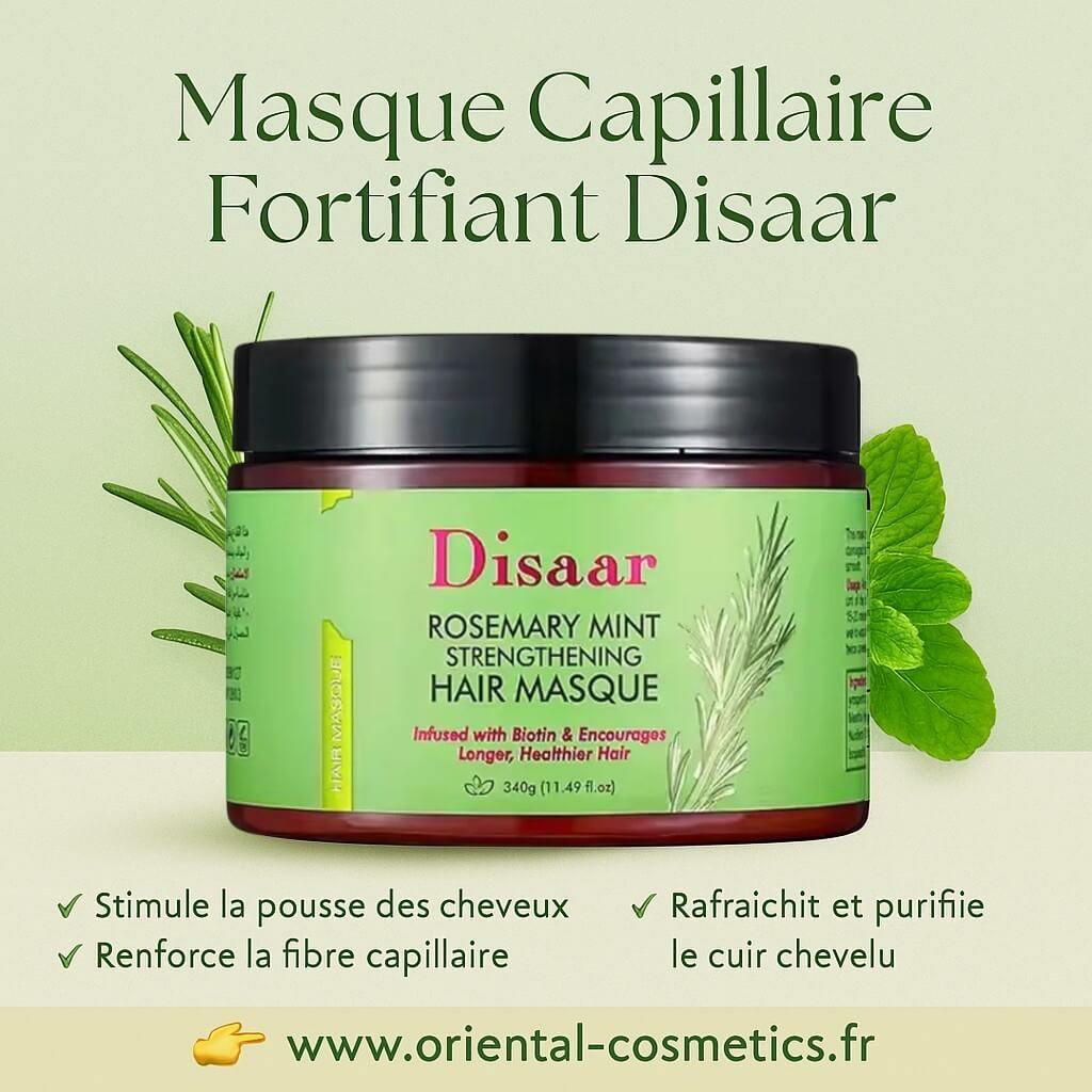 Masque Capillaire Fortifiant au Romarin & Menthe Disaar 340g