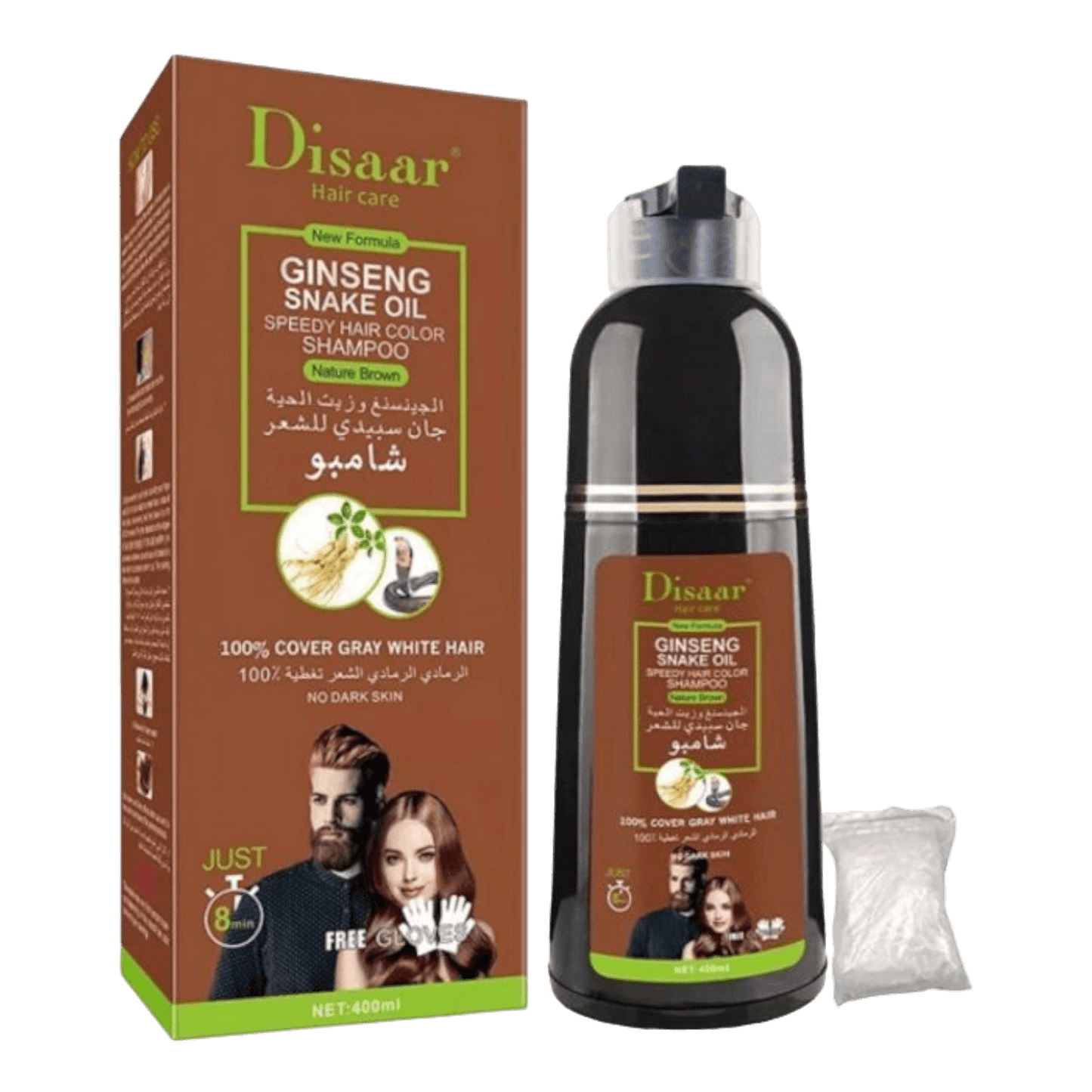 Shampoing Coloration DISAAR au Ginseng & à l'Huile de Serpent 400mL Oriental Cosmetics