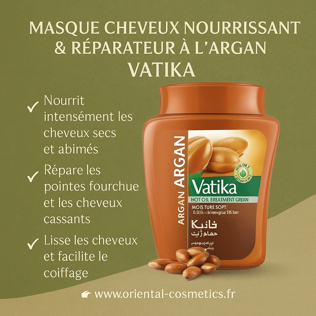 Masque Cheveux Nourrissant & Réparateur à l’Argan – VATIKA – 500g