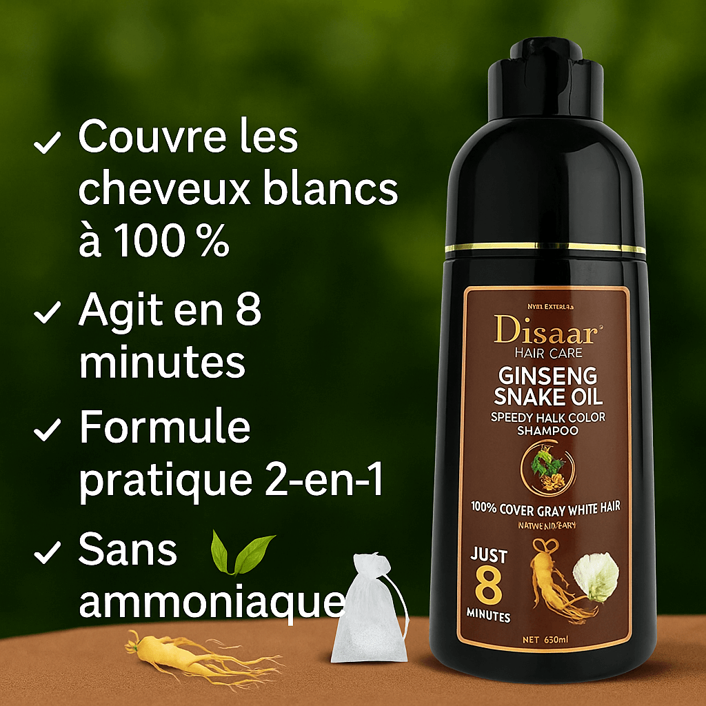 Shampoing Coloration DISAAR au Ginseng & à l'Huile de Serpent 400mL