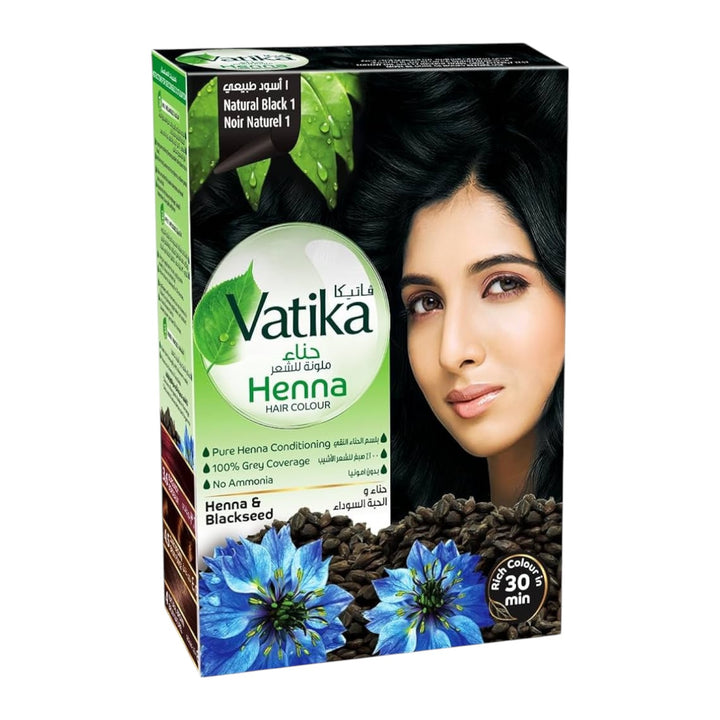 HENNA VATIKA - Coloration pour Cheveux au Henné - Noir Naturel 60g