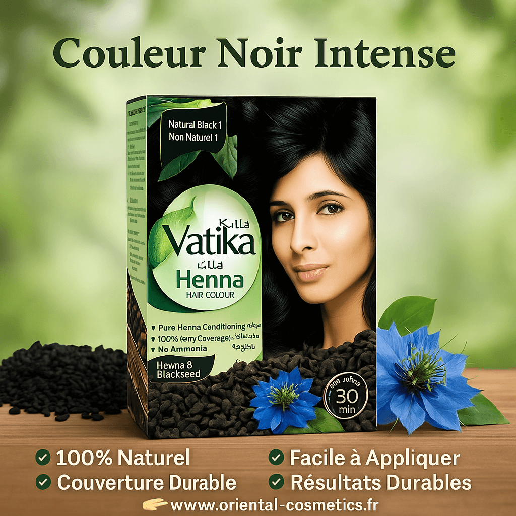 HENNA VATIKA - Coloration pour Cheveux au Henné - Noir Naturel 60g