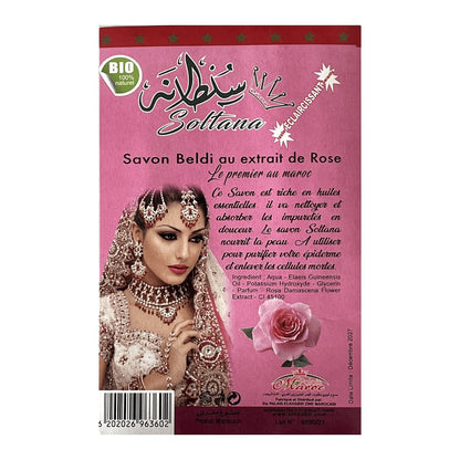Savon Noir en Sachet BELDI au Extraits de Rose 300g