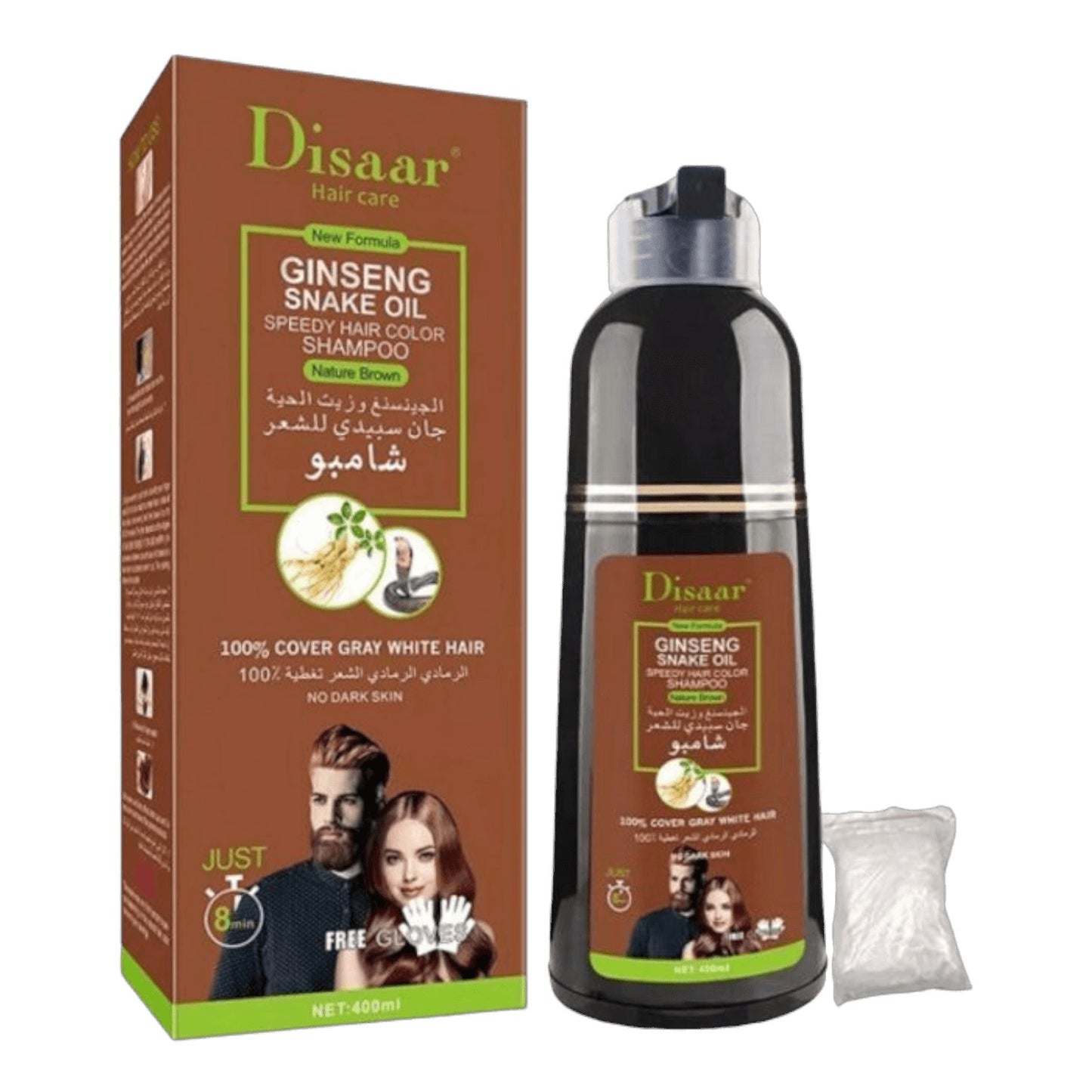 Shampoing Coloration DISAAR au Ginseng & à l'Huile de Serpent 400mL